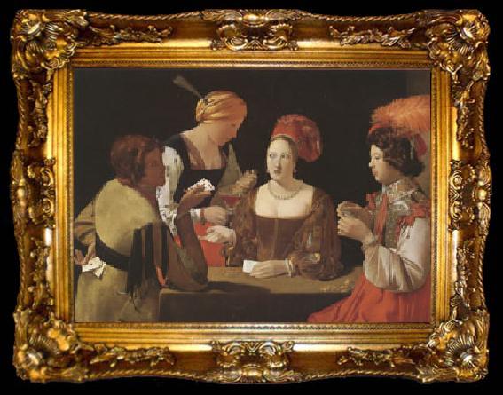 framed  LA TOUR, Georges de The Cheat with the Ace of Diamonds (mk05), ta009-2